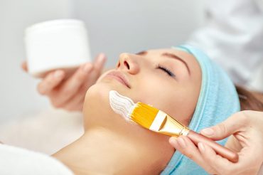 Enzyme Mask applied at facial treatment
