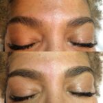 Before and After Brow wax with Henna